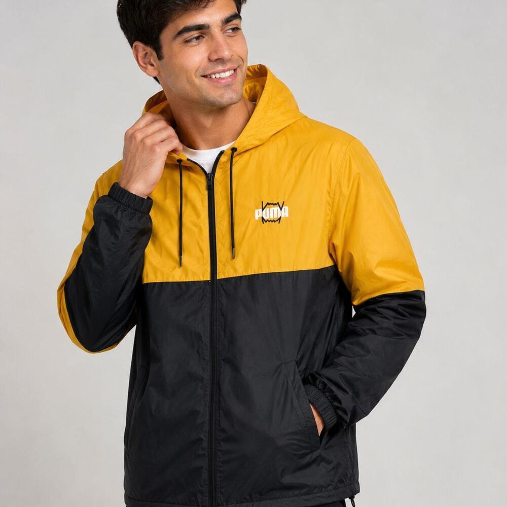 Vintage style puma colorblock windbreaker